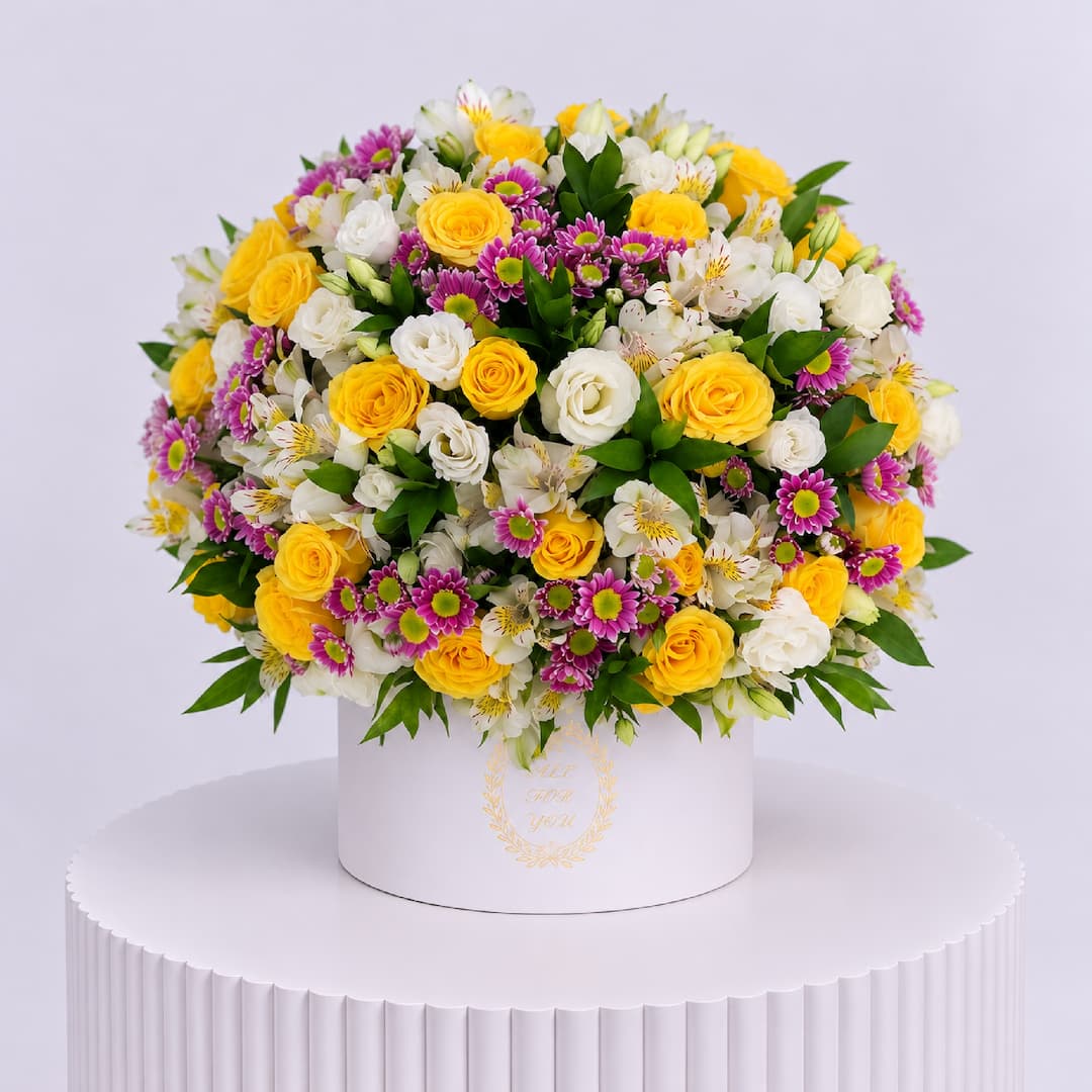 Yellow Rose Mixed Flower Box