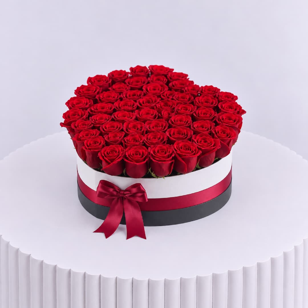 Red Rose Heart Shaped Box