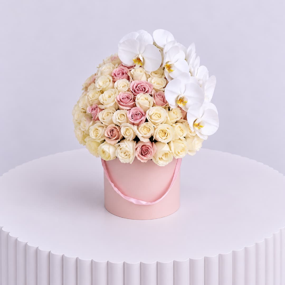 White Rose Orchid Pink Box
